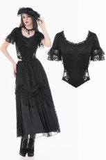 画像1: Lace Embroidery Panel Fitted Top / トップス【DARK IN LOVE】 (1)
