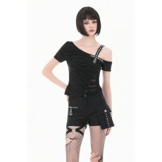 画像4: Studded Cross Straps Asymmetric Tops / トップス【DARK IN LOVE】 (4)