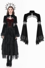 画像1: Velvet Shrug Lace-Spliced Flare Sleeve Bolero / ボレロ【DARK IN LOVE】 (1)