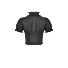 画像3: Cross-Zip Buckled Waist Ruffle Puff Sleeve Crop Top / トップス【DARK IN LOVE】 (3)