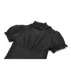 画像15: Cross-Zip Buckled Waist Ruffle Puff Sleeve Crop Top / トップス【DARK IN LOVE】 (15)