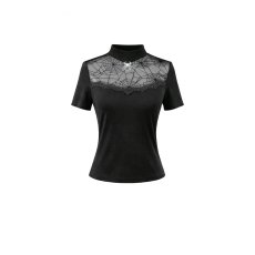 画像2: Sheer Spiderweb Mesh Short Sleeve Top / トップス【DARK IN LOVE】 (2)