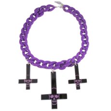 画像2: 🔥SALE🔥Inverted Cross / Skull / Purple / ネックレス【KREEPSVILLE 666】 (2)
