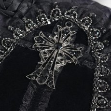 画像9: Gothic Lace-Trimmed Rose Cross Bag / BLACK / ハンドバッグ【Devil Fashion】 (9)