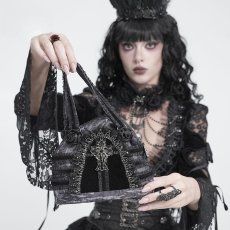 画像3: Gothic Lace-Trimmed Rose Cross Bag / BLACK / ハンドバッグ【Devil Fashion】 (3)