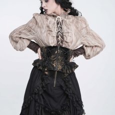 画像4: Jacquard Lace Lace-Up Slim Fit Zippered Royal Girdle/ コルセットベルト【Devil Fashion】 (4)