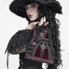 画像1: Gothic Lace-Trimmed Rose Cross Bag / RED / ハンドバッグ【Devil Fashion】 (1)
