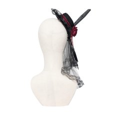 画像10: Beaded Rose Tulle Veil Mini Top Ha / ミニハット【Devil Fashion】 (10)