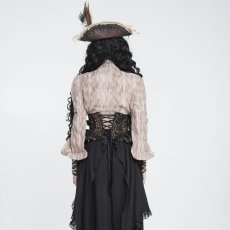 画像5: Jacquard Lace Lace-Up Slim Fit Zippered Royal Girdle/ コルセットベルト【Devil Fashion】 (5)