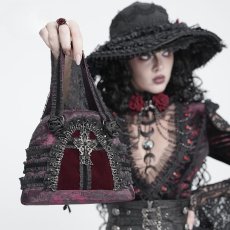 画像3: Gothic Lace-Trimmed Rose Cross Bag / RED / ハンドバッグ【Devil Fashion】 (3)