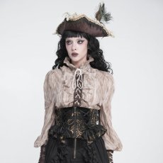 画像3: Jacquard Lace Lace-Up Slim Fit Zippered Royal Girdle/ コルセットベルト【Devil Fashion】 (3)