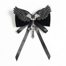 画像6: Bat Cross Bowknot Hairpin / ヘアピン / ブローチ【Devil Fashion】 (6)