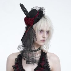 画像5: Beaded Rose Tulle Veil Mini Top Ha / ミニハット【Devil Fashion】 (5)
