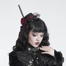 画像2: Beaded Rose Tulle Veil Mini Top Ha / ミニハット【Devil Fashion】 (2)