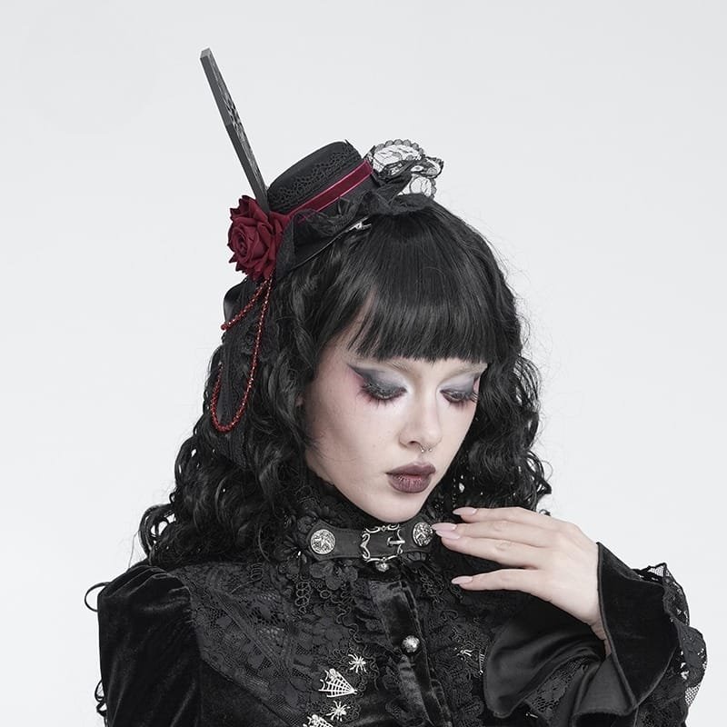 Beaded Rose Tulle Veil Mini Top Ha / ミニハット【Devil Fashion