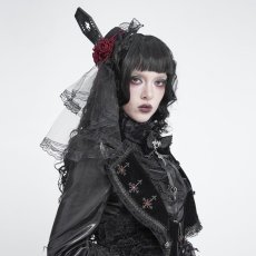 画像4: Beaded Rose Tulle Veil Mini Top Ha / ミニハット【Devil Fashion】 (4)