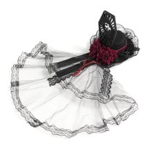 画像11: Beaded Rose Tulle Veil Mini Top Ha / ミニハット【Devil Fashion】 (11)