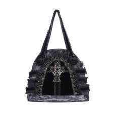 画像5: Gothic Lace-Trimmed Rose Cross Bag / BLACK / ハンドバッグ【Devil Fashion】 (5)