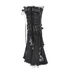 画像9: Frayed Raw Edge Ripped Flared Leg Warmers / レッグウォーマー【Devil Fashion】 (9)