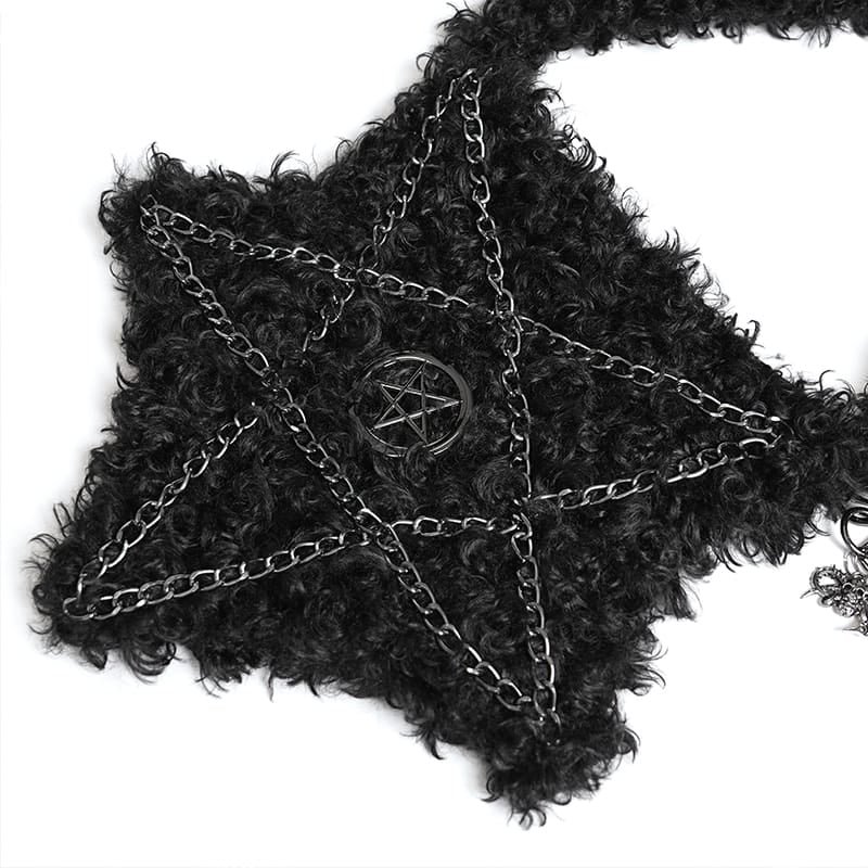 Plush Pentacle Chained Crossbody Bag / ショルダーバッグ【Devil