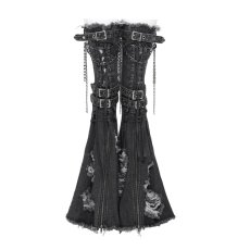 画像8: Frayed Raw Edge Ripped Flared Leg Warmers / レッグウォーマー【Devil Fashion】 (8)