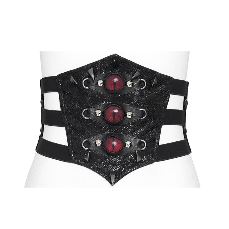 パイパーエドシック×ゴルチェ 保冷コルセットカバー Spiked Evil Eyes Girdle / ウエストベルト【Devil Fashion】 | Spider