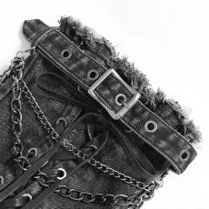画像11: Frayed Raw Edge Ripped Flared Leg Warmers / レッグウォーマー【Devil Fashion】 (11)
