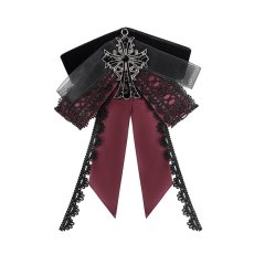 画像2: Gothic ribbon bow tie / ブローチ【Devil Fashion】 (2)