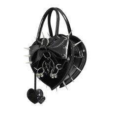 画像6: Black Heart with Pentacle and Spikes Handbag / ハンドバッグ【Devil Fashion】 (6)