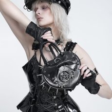 画像2: Black Heart with Pentacle and Spikes Handbag / ハンドバッグ【Devil Fashion】 (2)