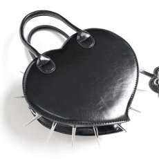 画像10: Black Heart with Pentacle and Spikes Handbag / ハンドバッグ【Devil Fashion】 (10)