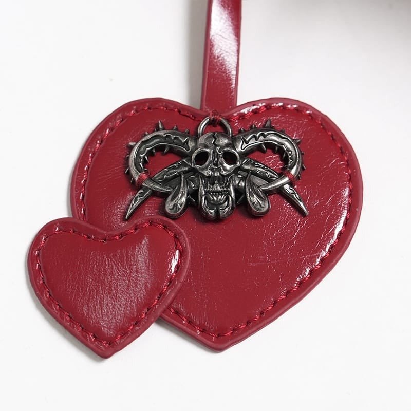 Red Heart with Pentacle and Spikes Handbag / ハンドバッグ【Devil
