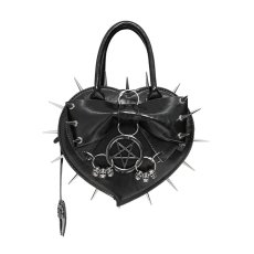 画像5: Black Heart with Pentacle and Spikes Handbag / ハンドバッグ【Devil Fashion】 (5)