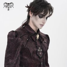 画像6: Red Glossy pleated Gothic collar and bow tie / ジャボタイ (6)