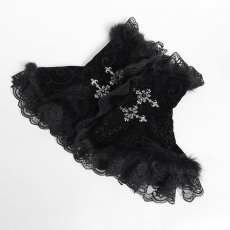 画像8: Cross Lace-Trimmed Velvet Neckwear / 付け襟【Devil Fashion】 (8)