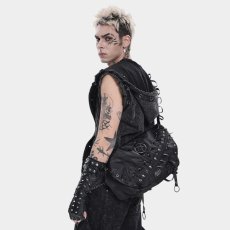 画像2: Punk-Studded Workwear style Crossbody Bag / ショルダーバッグ【Devil Fashion】 (2)