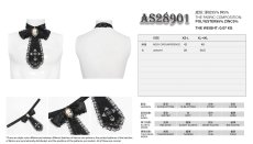 画像12: Black / Glossy pleated Gothic collar and bow tie / ジャボタイ (12)