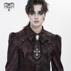 画像4: Red Glossy pleated Gothic collar and bow tie / ジャボタイ (4)