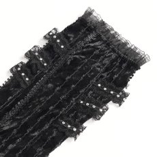 画像7: Rose Bowknot Lace-up Arm Sleeves Black / アームカバー【Devil Fashion】 (7)