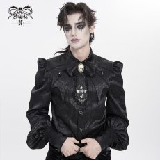 画像4: Black / Glossy pleated Gothic collar and bow tie / ジャボタイ (4)