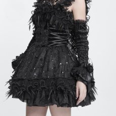 画像3: Rose Bowknot Lace-up Arm Sleeves Black / アームカバー【Devil Fashion】 (3)