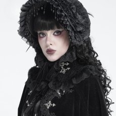 画像3: Cross Lace-Trimmed Velvet Neckwear / 付け襟【Devil Fashion】 (3)