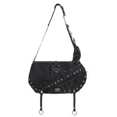 画像1: Punk-Studded Workwear style Crossbody Bag / ショルダーバッグ【Devil Fashion】 (1)
