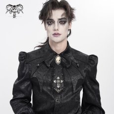 画像3: Black / Glossy pleated Gothic collar and bow tie / ジャボタイ (3)