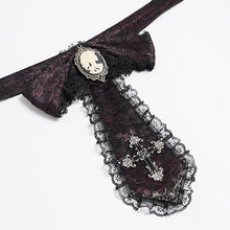画像7: Red Glossy pleated Gothic collar and bow tie / ジャボタイ (7)