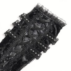 画像6: Rose Bowknot Lace-up Arm Sleeves Black / アームカバー【Devil Fashion】 (6)