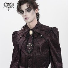 画像3: Red Glossy pleated Gothic collar and bow tie / ジャボタイ (3)