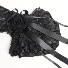画像8: Rose Bowknot Lace-up Arm Sleeves Black / アームカバー【Devil Fashion】 (8)