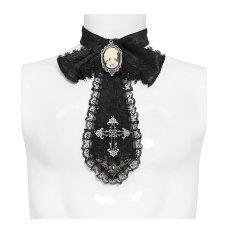 画像2: Black / Glossy pleated Gothic collar and bow tie / ジャボタイ (2)