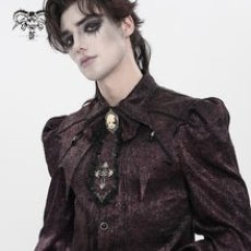 画像5: Red Glossy pleated Gothic collar and bow tie / ジャボタイ (5)